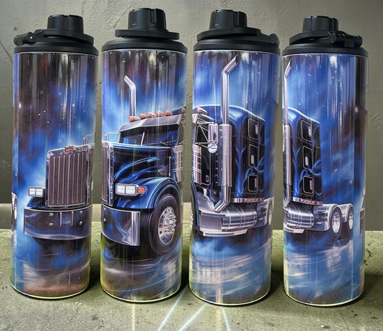 Blue Semi-Trailer 20oz Double Wall Stainless Steel Tumbler
