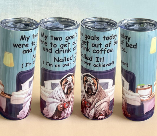 English Bulldog With Verse 20oz Double Wall Stainless Steel Tumbler
