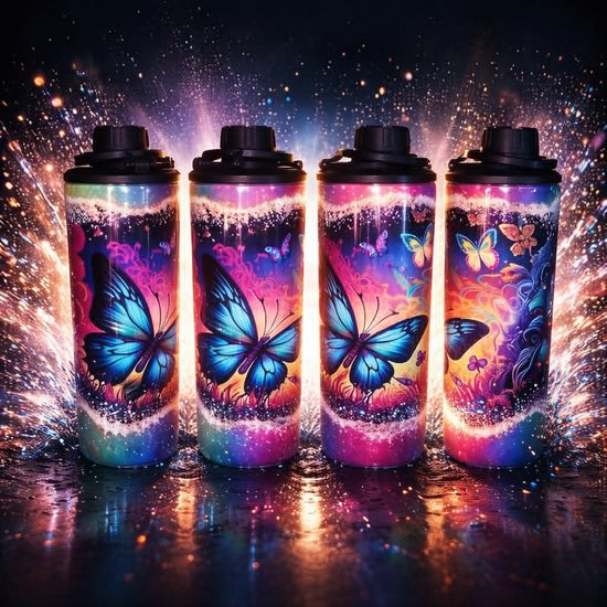 Blue Butterfly 20oz Double Wall Stainless Steel Tumbler