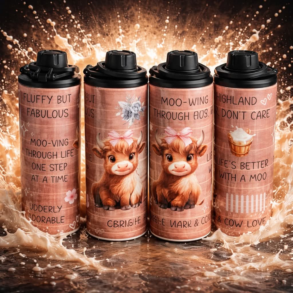Highland Cow 20oz Double Wall Stainless Steel Tumbler
