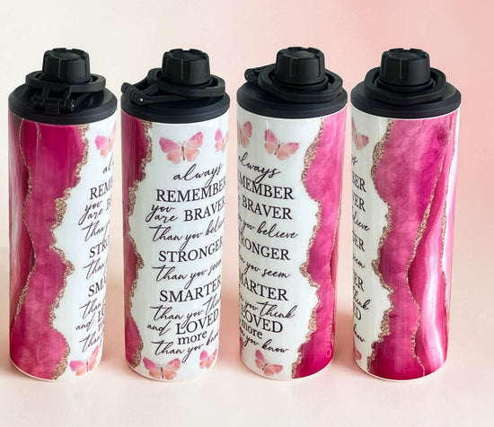 Pink Geode Marble Design 20oz Double Wall Stainless Steel Tumbler