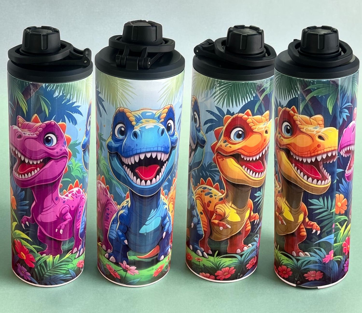 Cartoon Dinosaurs 20oz Double Wall Stainless Steel Tumbler