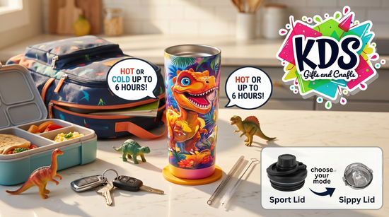 Cartoon Dinosaurs 20oz Double Wall Stainless Steel Tumbler