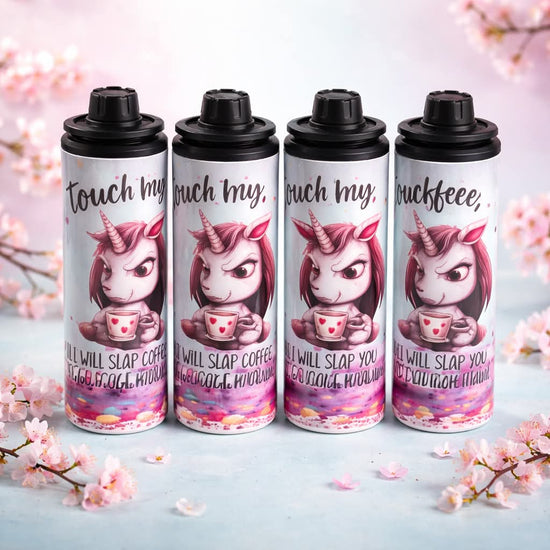 "Touch My Coffee" Unicorn 20oz Double Wall Stainless Steel Tumbler