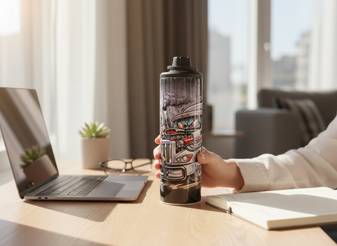 Angry Semi-Trailer 20oz Double Wall Stainless Steel Tumbler