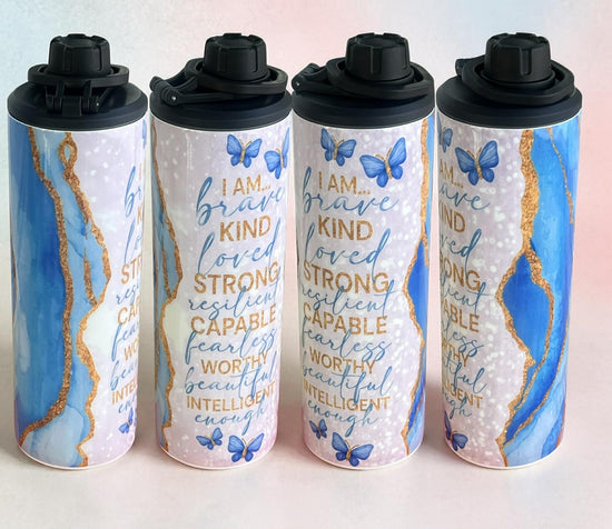 Blue Marble With Verse 20oz Double Wall Stainless Steel Tumbler